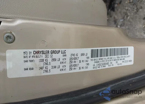 2013 Dodge Grand Caravan Sxt из США, поврежденный, VIN 2C4RDGCG6DR654865